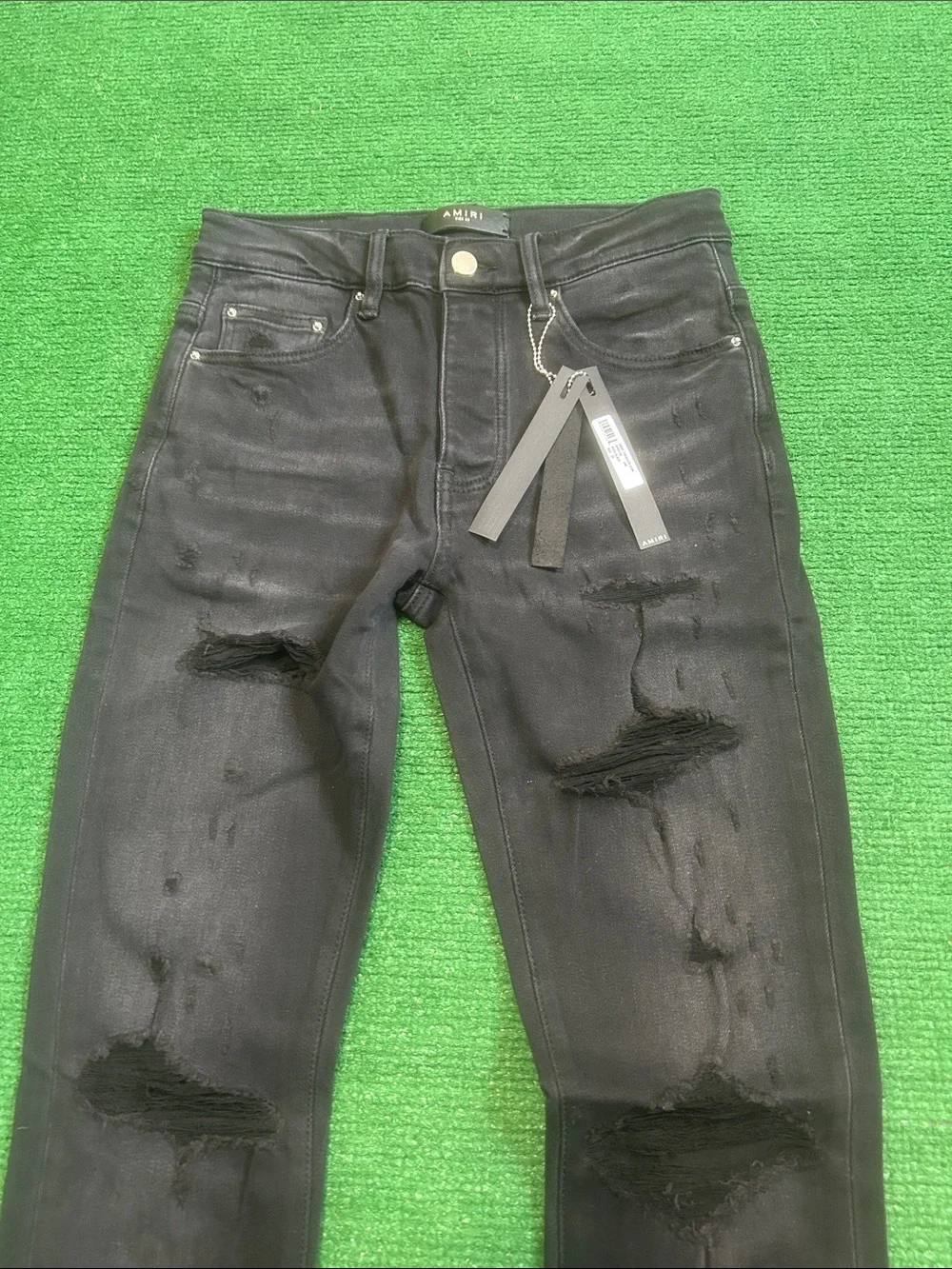 Used Mike Amiri Aged Black Thrasher Jeans Size 29